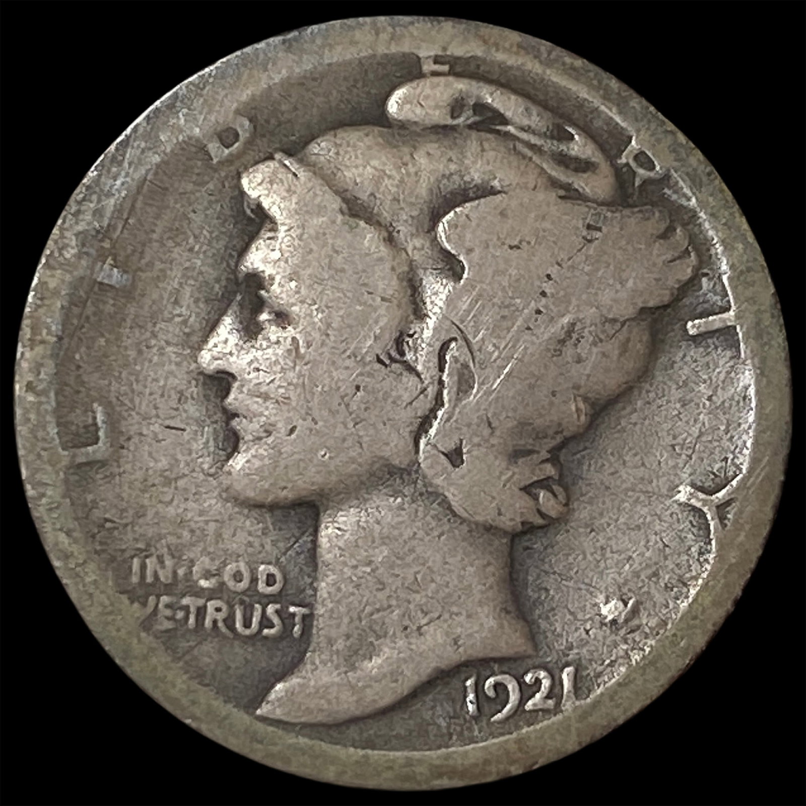 1921 Mercury Dime NICELY CIRCULATED: 1921 Mercury Dime NICELY CIRCULATED