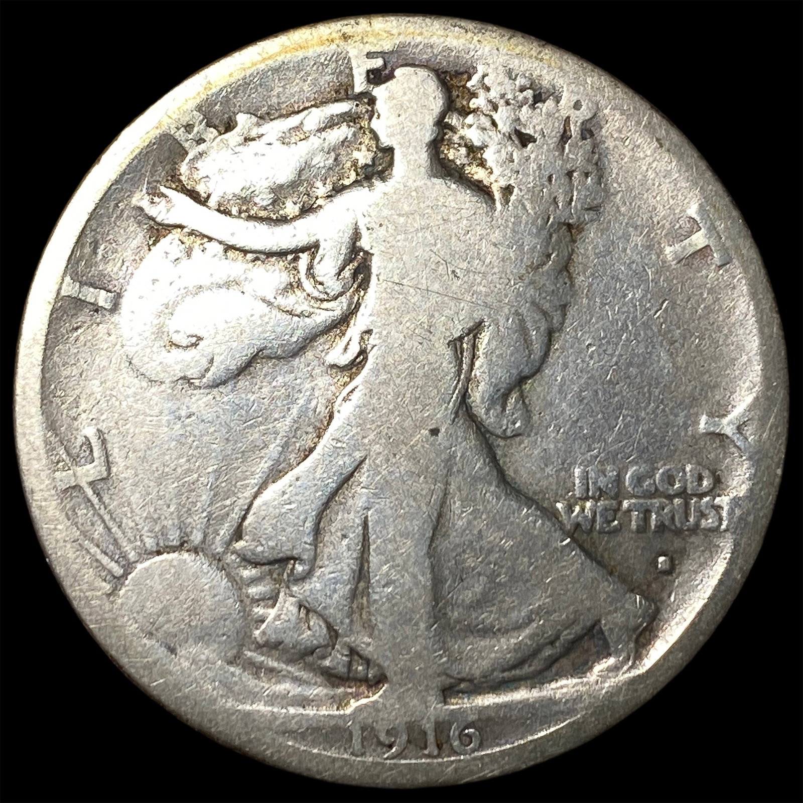 1916 Walking Liberty Half Dollar NICELY CIRCULATED: 1916 Walking Liberty Half Dollar NICELY CIRCULATED
