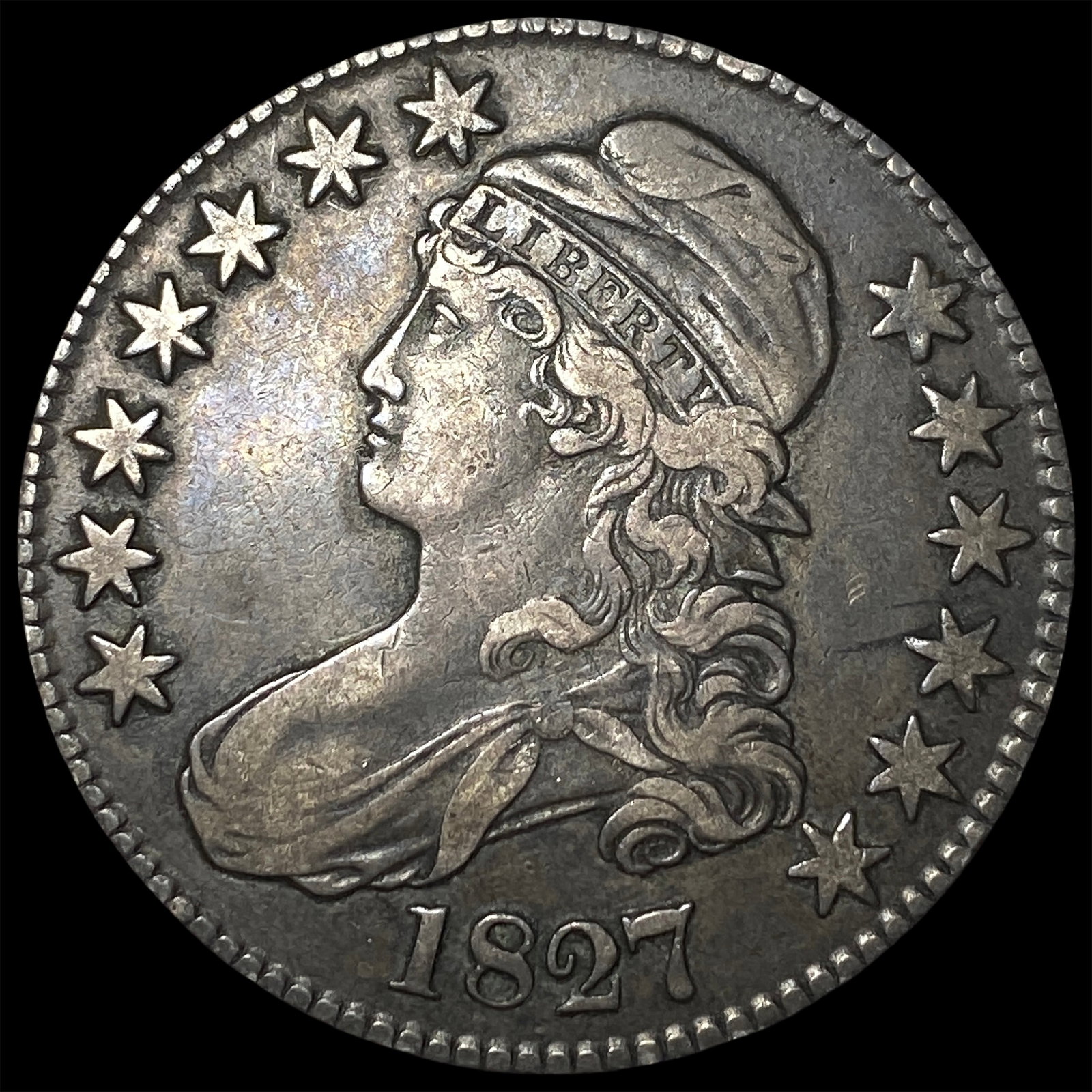1827 Capped Bust Half Dollar LIGHTLY CIRCULATED: 1827 Capped Bust Half Dollar LIGHTLY CIRCULATED