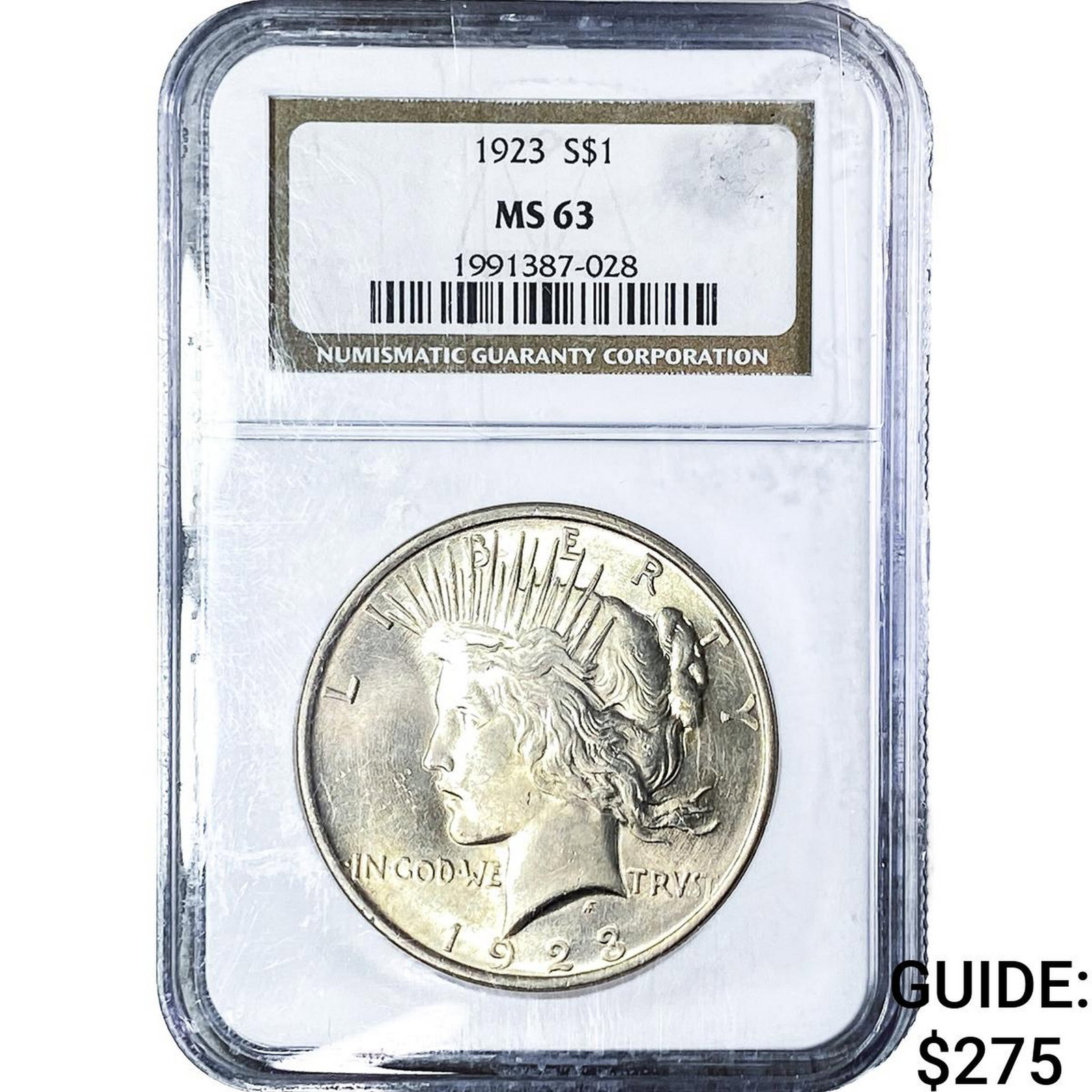 1923 Silver Peace Dollar NGC MS63: 1923 Silver Peace Dollar NGC MS63
