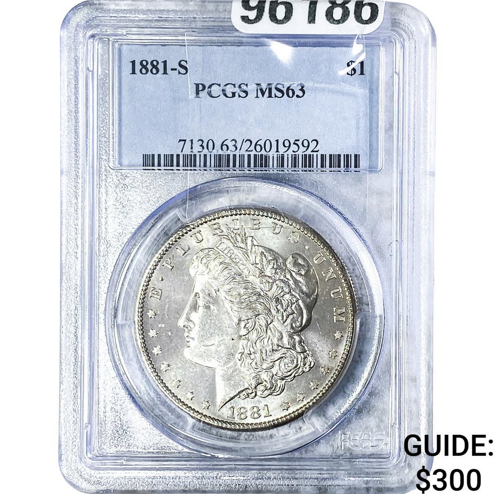 1881-S Morgan Silver Dollar PCGS MS63: 1881-S Morgan Silver Dollar PCGS MS63