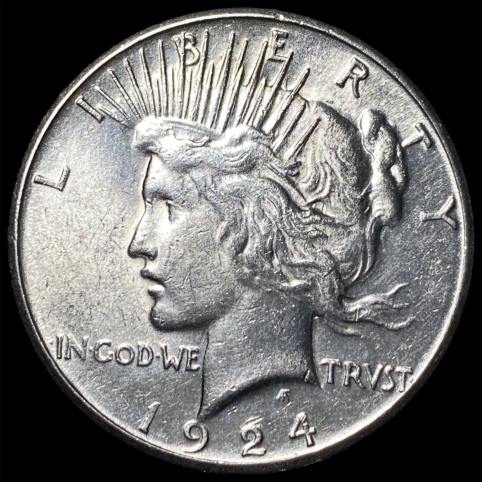 1924-S Silver Peace Dollar CHOICE AU: 1924-S Silver Peace Dollar CHOICE AU