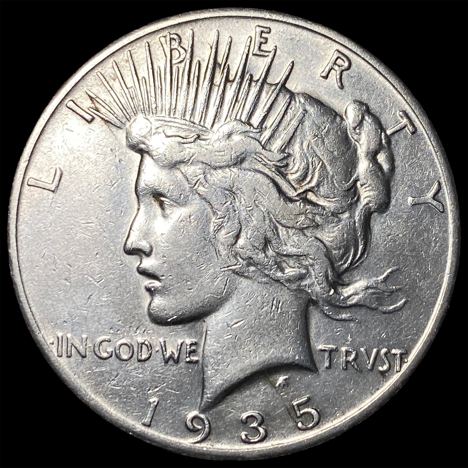1935 Silver Peace Dollar ABOUT UNCIRCULATED: 1935 Silver Peace Dollar ABOUT UNCIRCULATED