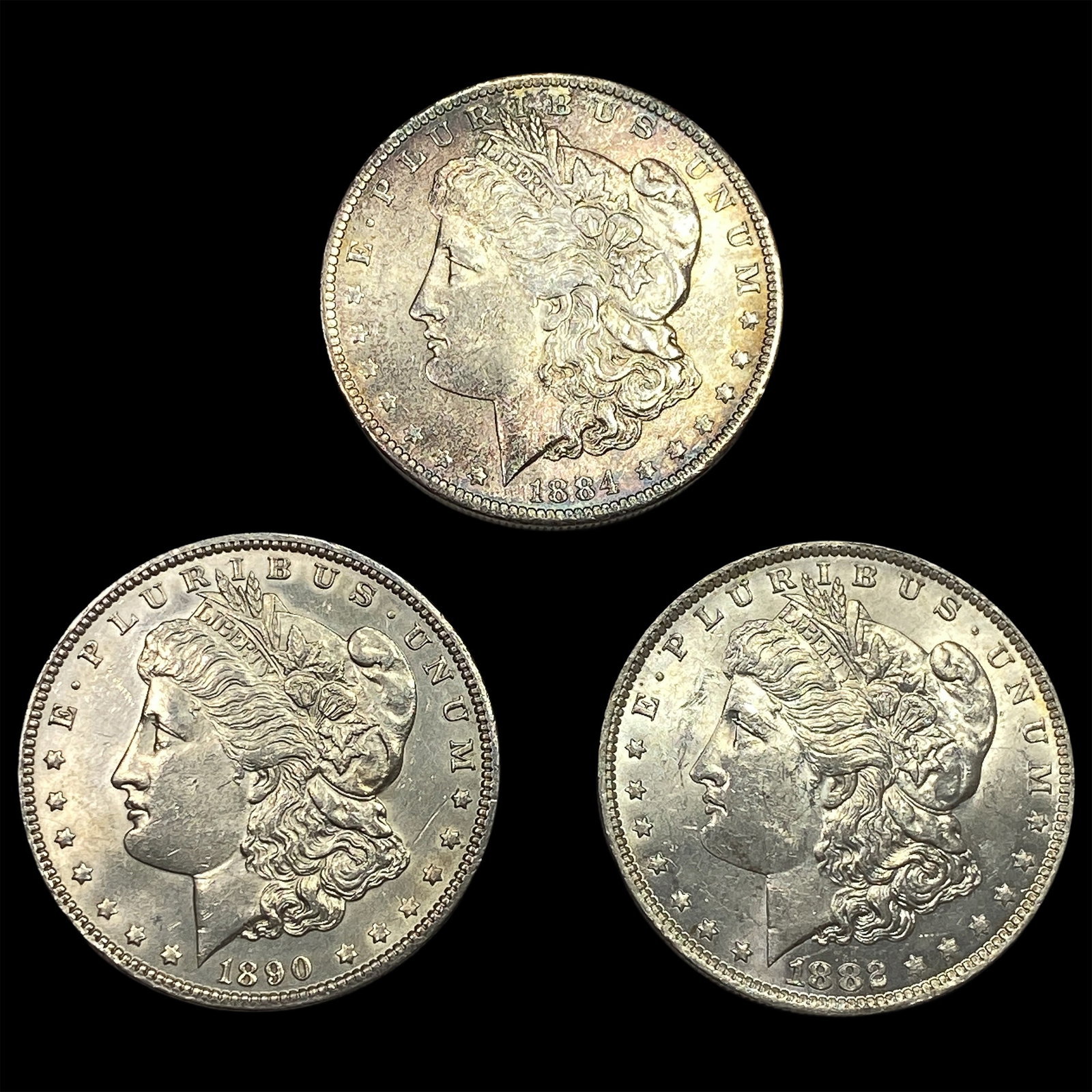 [3 Coins] 1882-1890 Morgan Silver Dollar (1 of 2)
