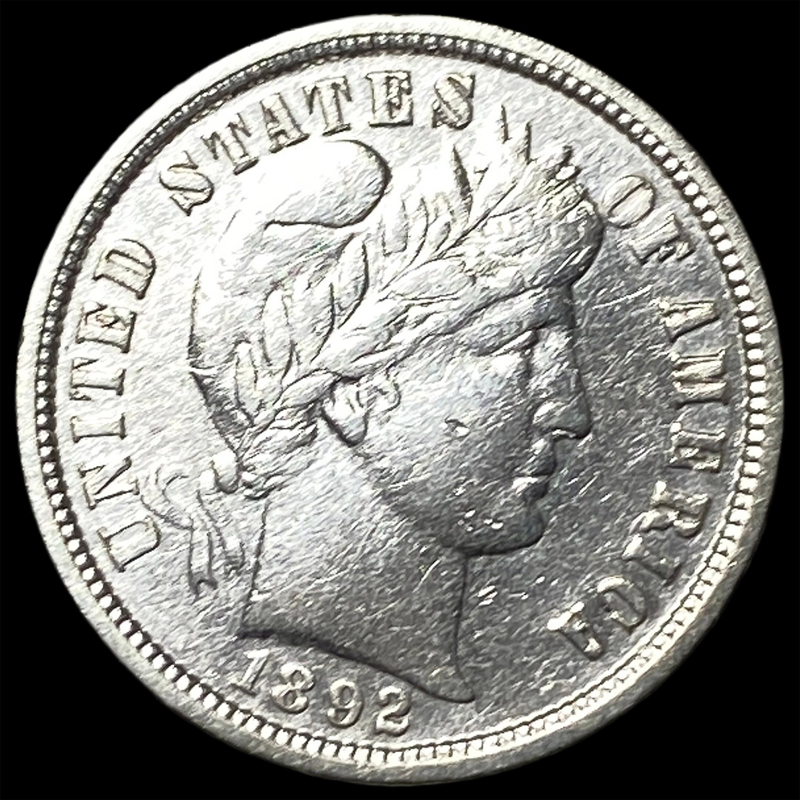 1892 Silver Barber Dime CLOSELY UNCIRCULATED: 1892 Silver Barber Dime CLOSELY UNCIRCULATED