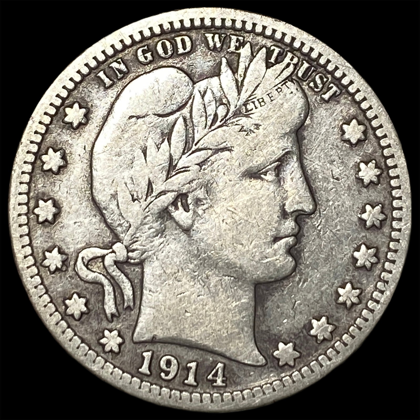 1914 Barber Silver Quarter LIGHTLY CIRCULATED (1 of 2)