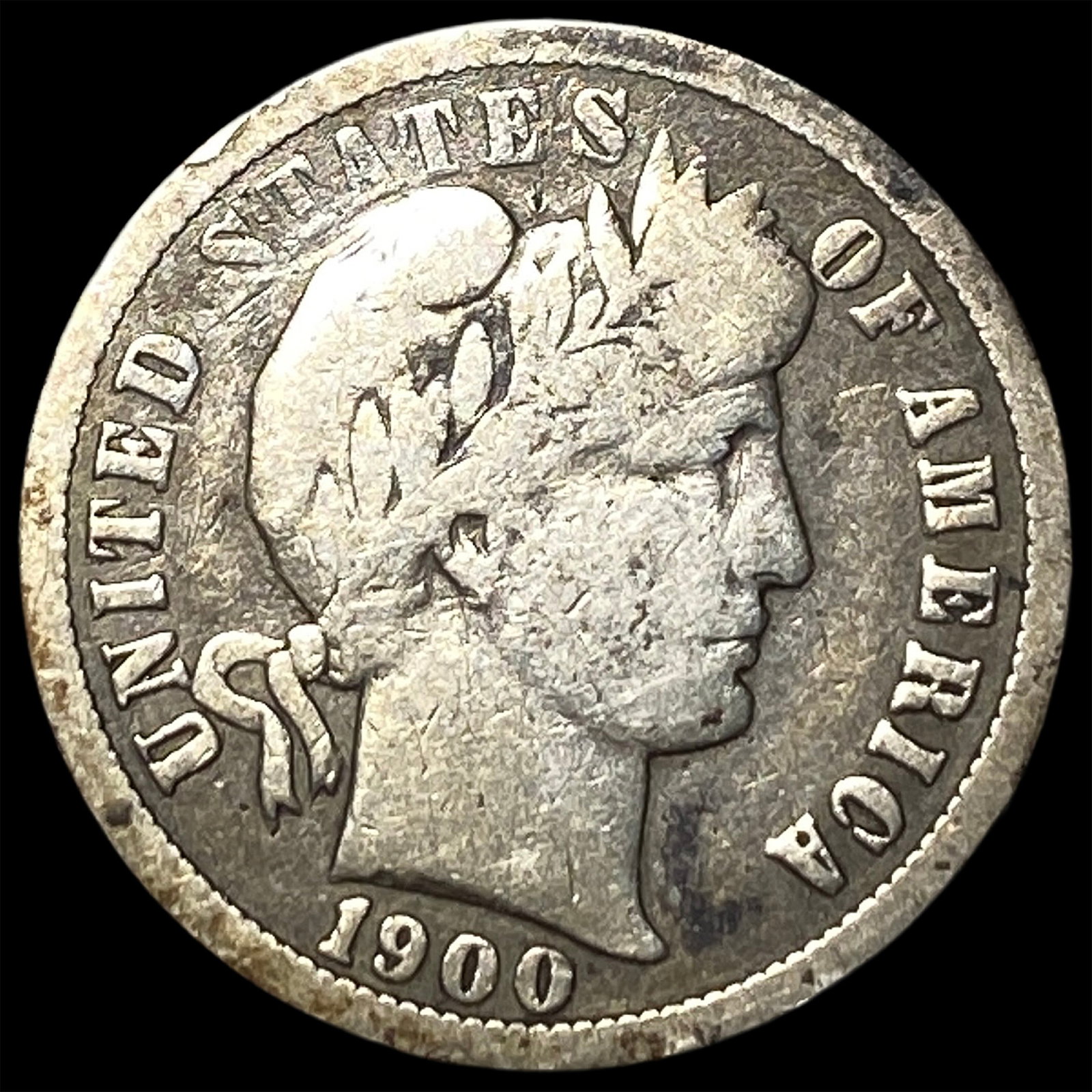 1900-O Silver Barber Dime LIGHTLY CIRCULATED: 1900-O Silver Barber Dime LIGHTLY CIRCULATED