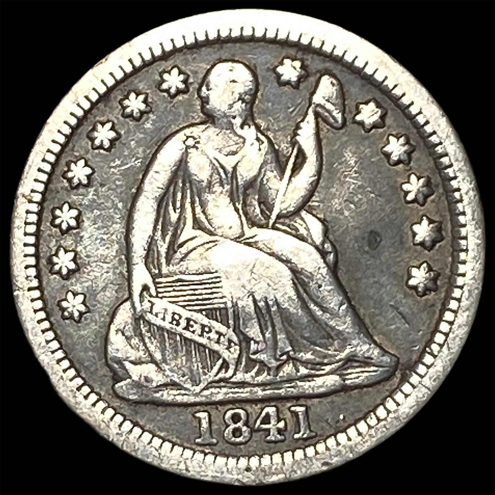 1841-O Silver Half Dime NEARLY UNCIRCULATED (1 of 2)