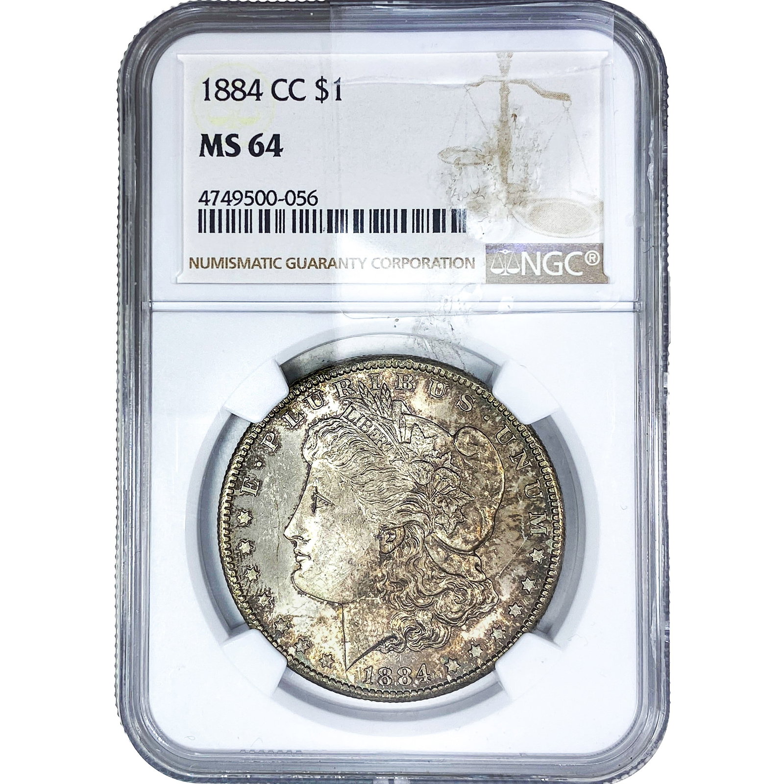 1884-CC Morgan Silver Dollar NGC MS64: 1884-CC Morgan Silver Dollar NGC MS64