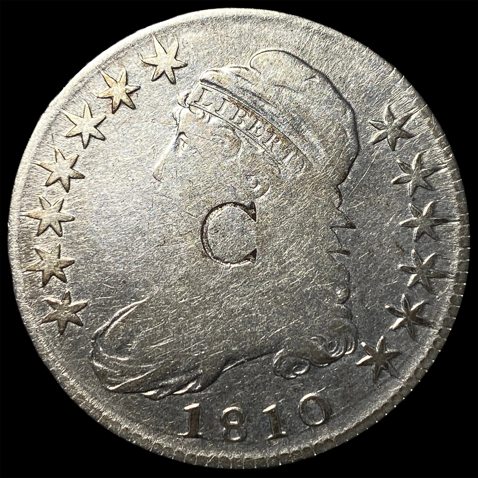 1810 Capped Bust Half Dollar NICELY CIRCULATED: 1810 Capped Bust Half Dollar NICELY CIRCULATED