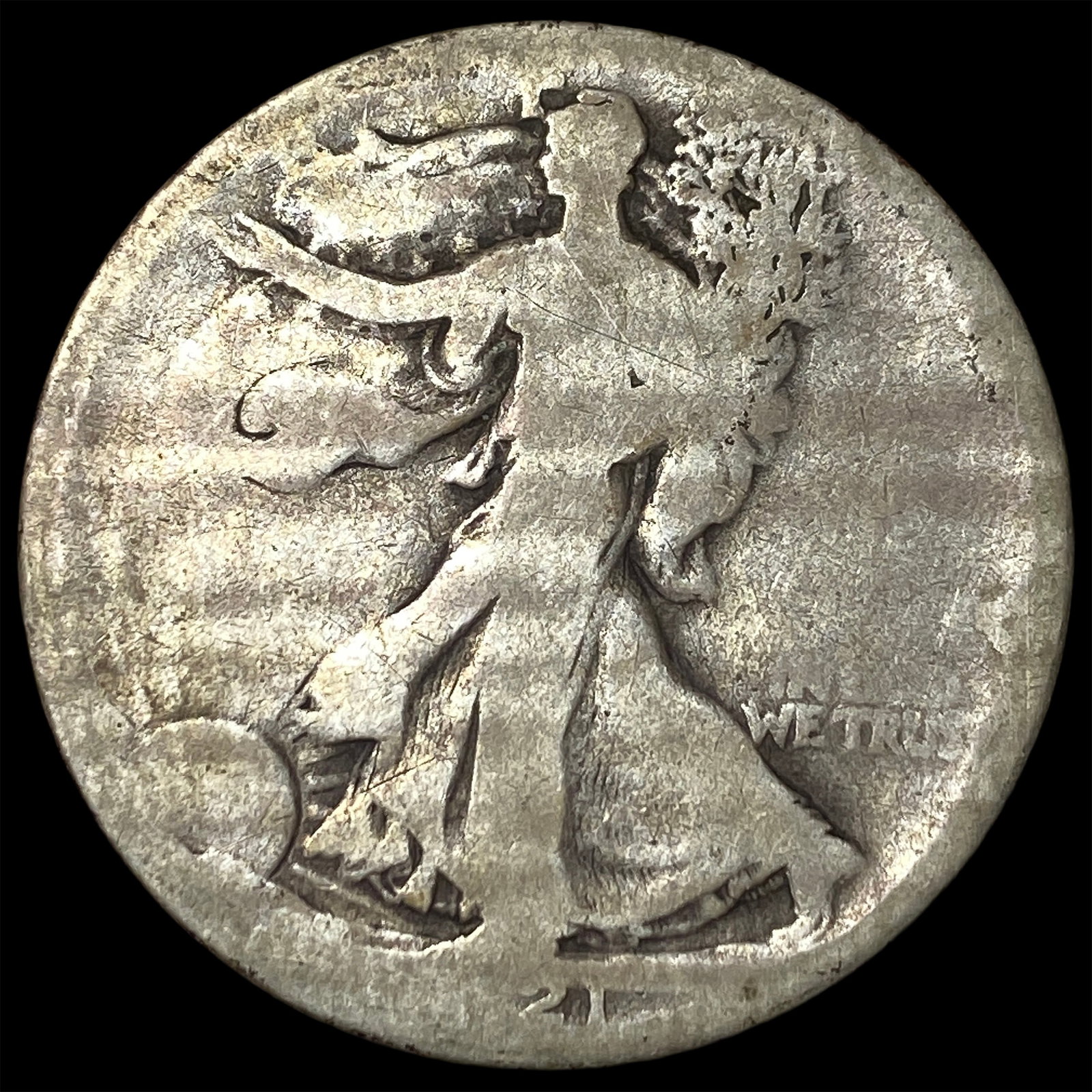 Walking Liberty Half Dollar 1917-D NICELY CIRCULATED: Walking Liberty Half Dollar 1917-D NICELY CIRCULATED