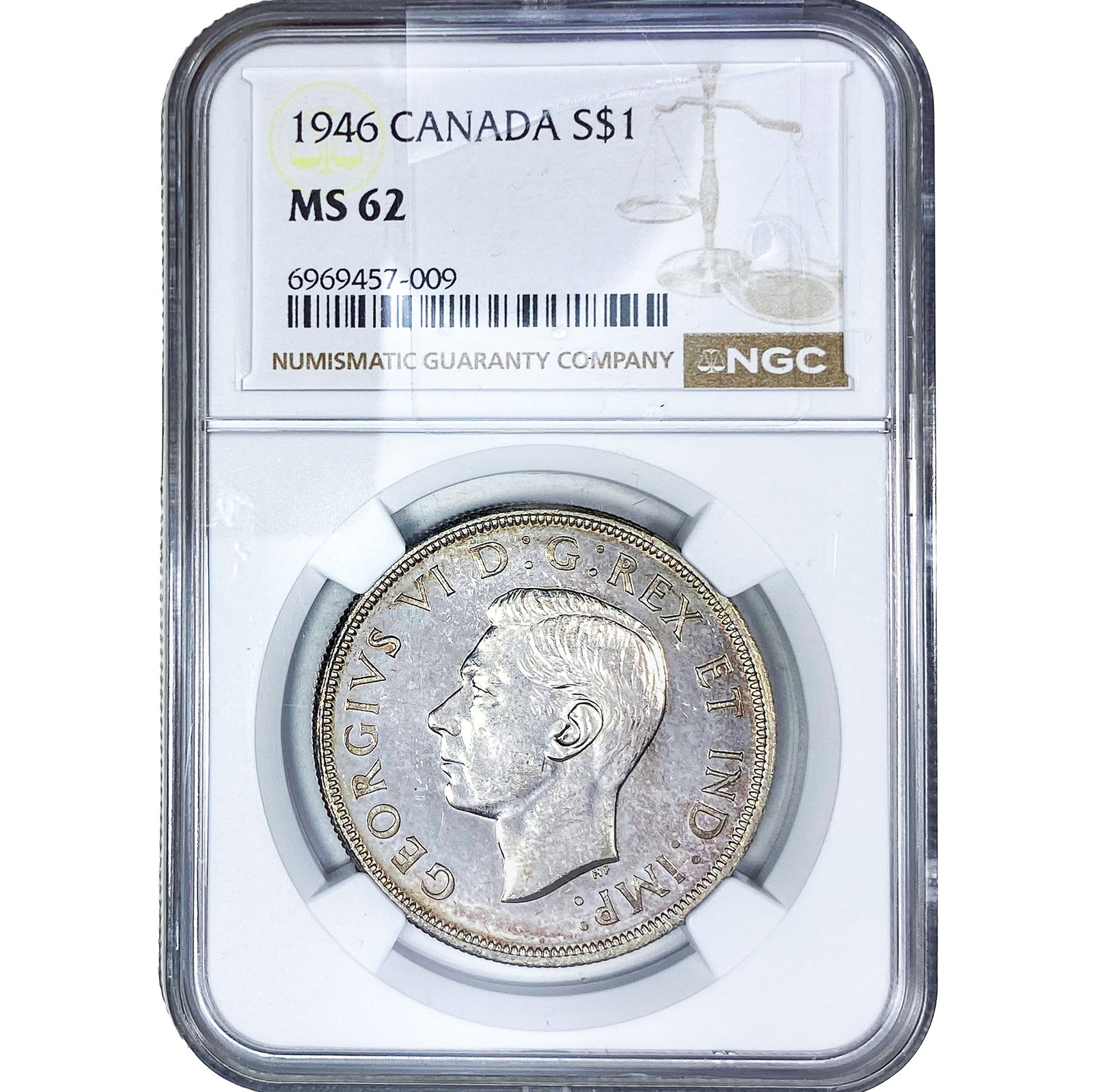 1946 $1 Sliver Canada NGC MS62 (1 of 2)