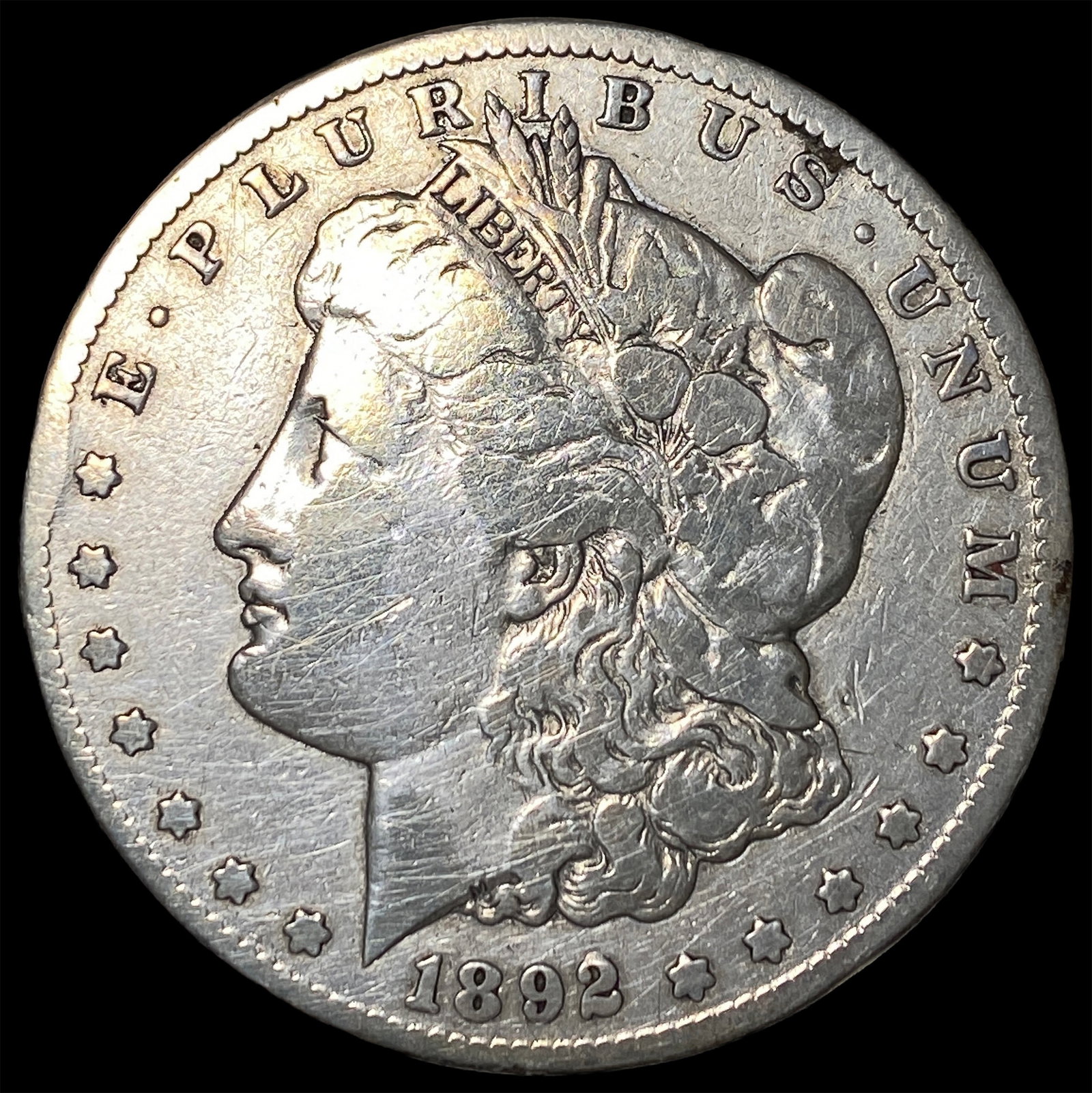 1892-CC Silver Morgan Dollar NEARLY UNCIRCULATED: 1892-CC Silver Morgan Dollar NEARLY UNCIRCULATED