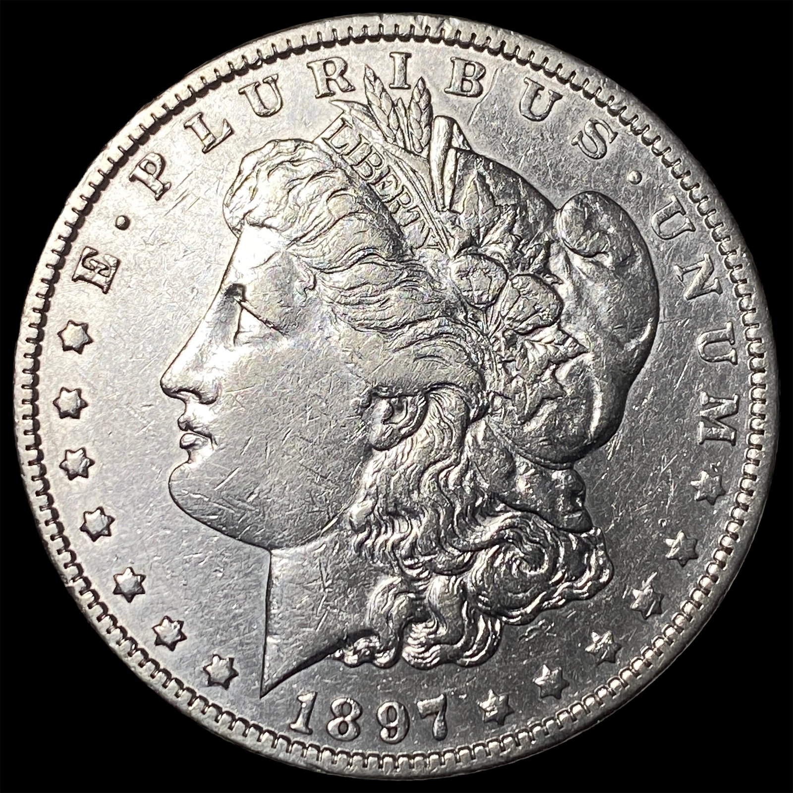 1897-O Silver Morgan Dollar ABOUT UNCIRCULATED (1 of 2)