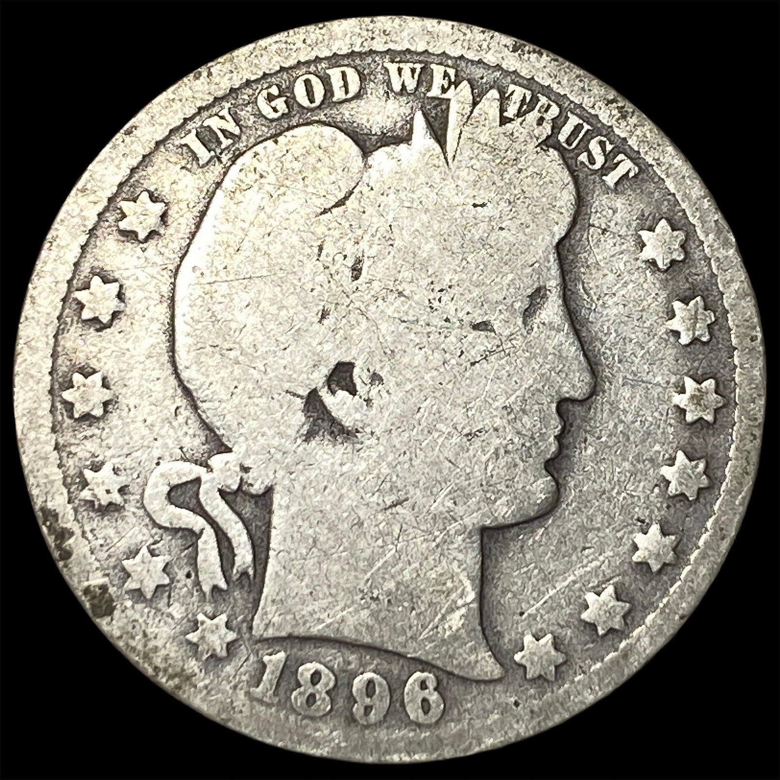 1896-O Silver Barber Quarter LIGHTLY CIRCULATED (1 of 2)