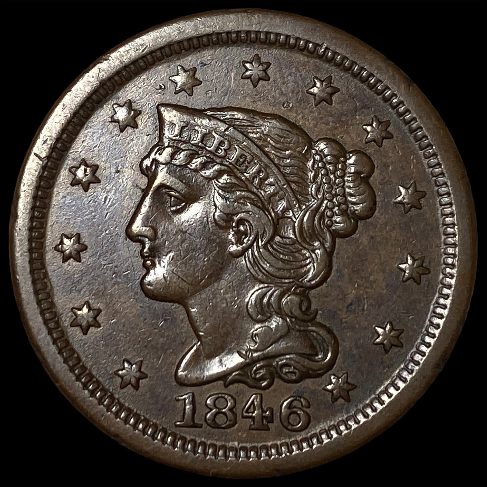 1846 Braided Hair Large Cent UNCIRCULATED (1 of 2)
