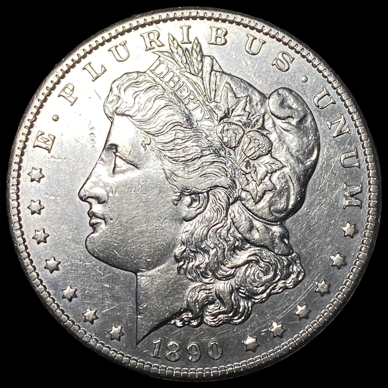 1890-CC Silver Morgan Dollar CLOSELY UNCIRCULATED: 1890-CC Silver Morgan Dollar CLOSELY UNCIRCULATED