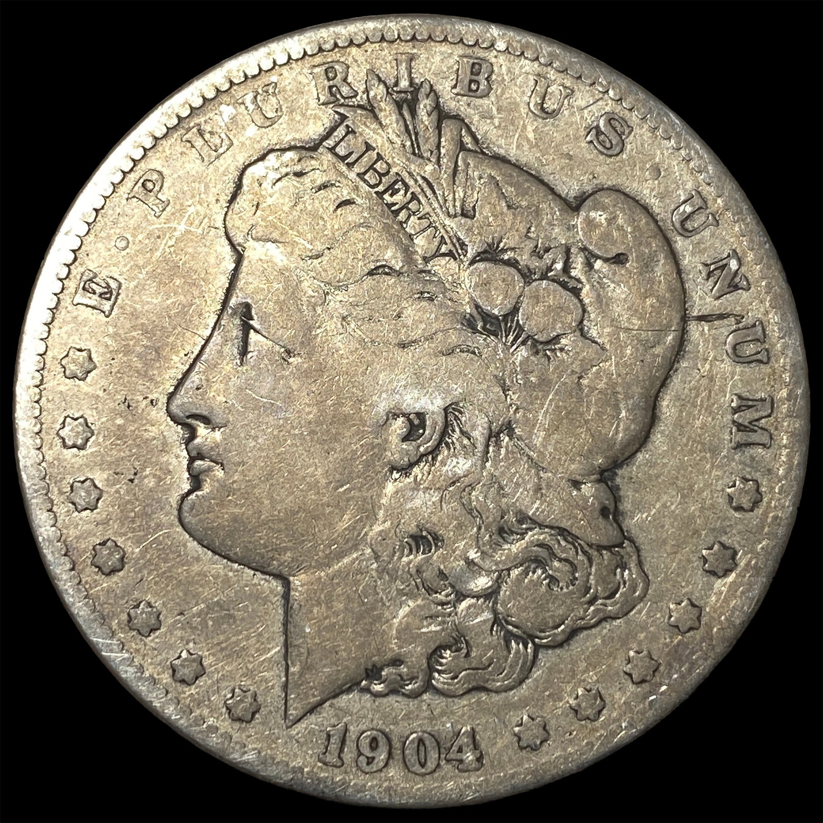 1904-S Silver Morgan Dollar ABOUT UNCIRCULATED: 1904-S Silver Morgan Dollar ABOUT UNCIRCULATED