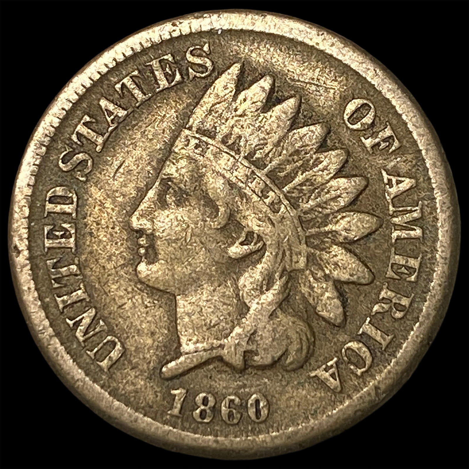 1860 Indian Head Cent ABOUT UNCIRCULATED: 1860 Indian Head Cent ABOUT UNCIRCULATED