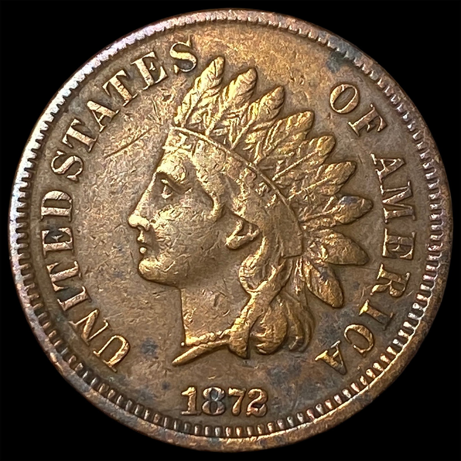 1872 Indian Head Cent ABOUT UNCIRCULATED (1 of 2)