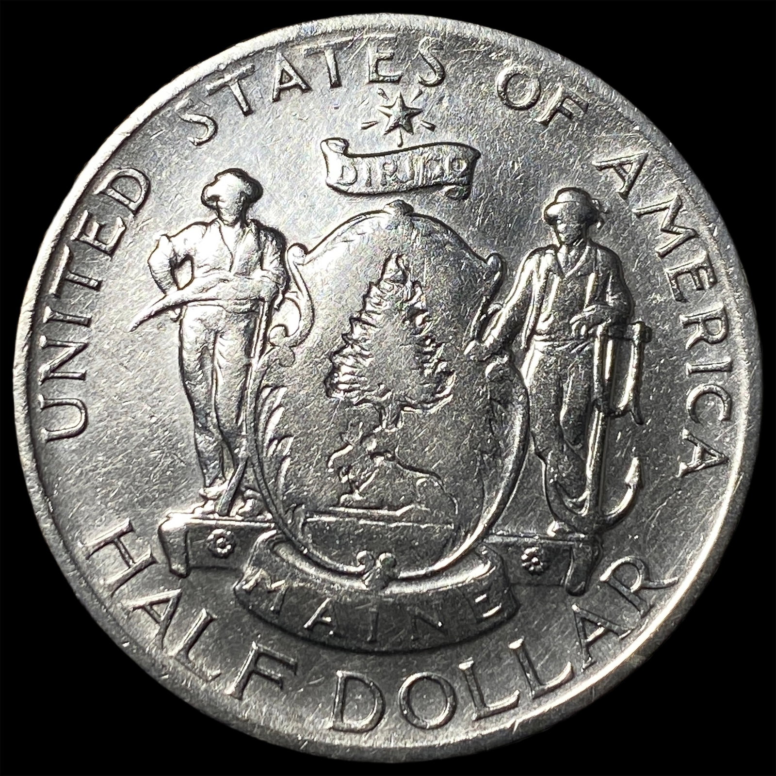 1920 Silver Maine Centennial Half Dollar ABOUT UNCIRCULATED (1 of 2)