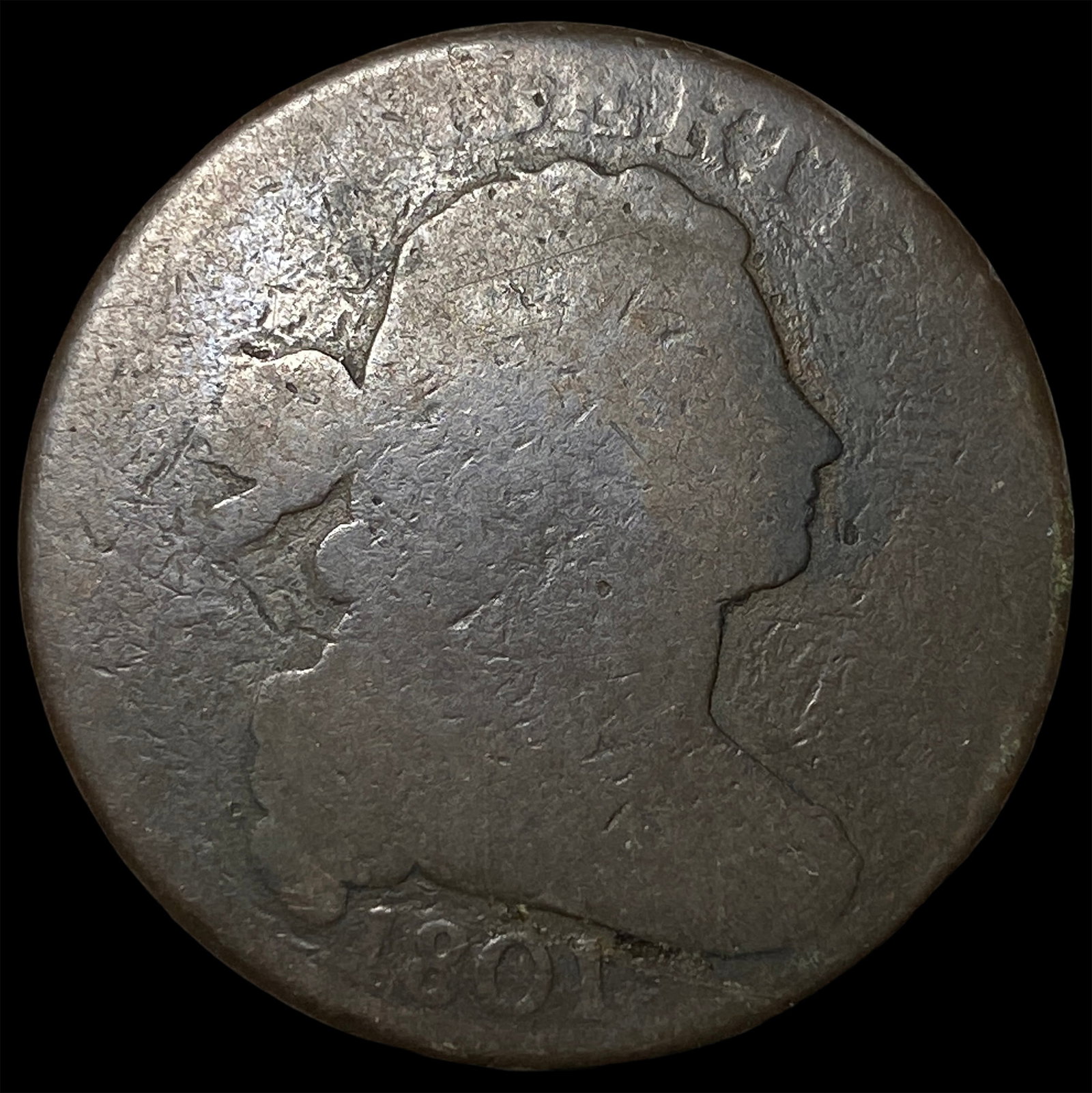 1801 Draped Bust Large Cent NICELY CIRCULATED: 1801 Draped Bust Large Cent NICELY CIRCULATED
