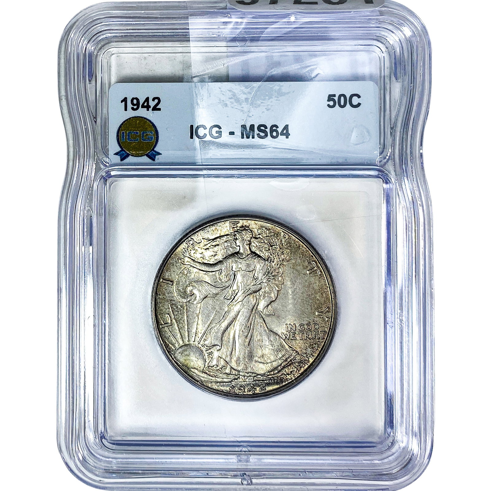 1942 Walking Liberty Half Dollar ICG MS64: 1942 Walking Liberty Half Dollar ICG MS64