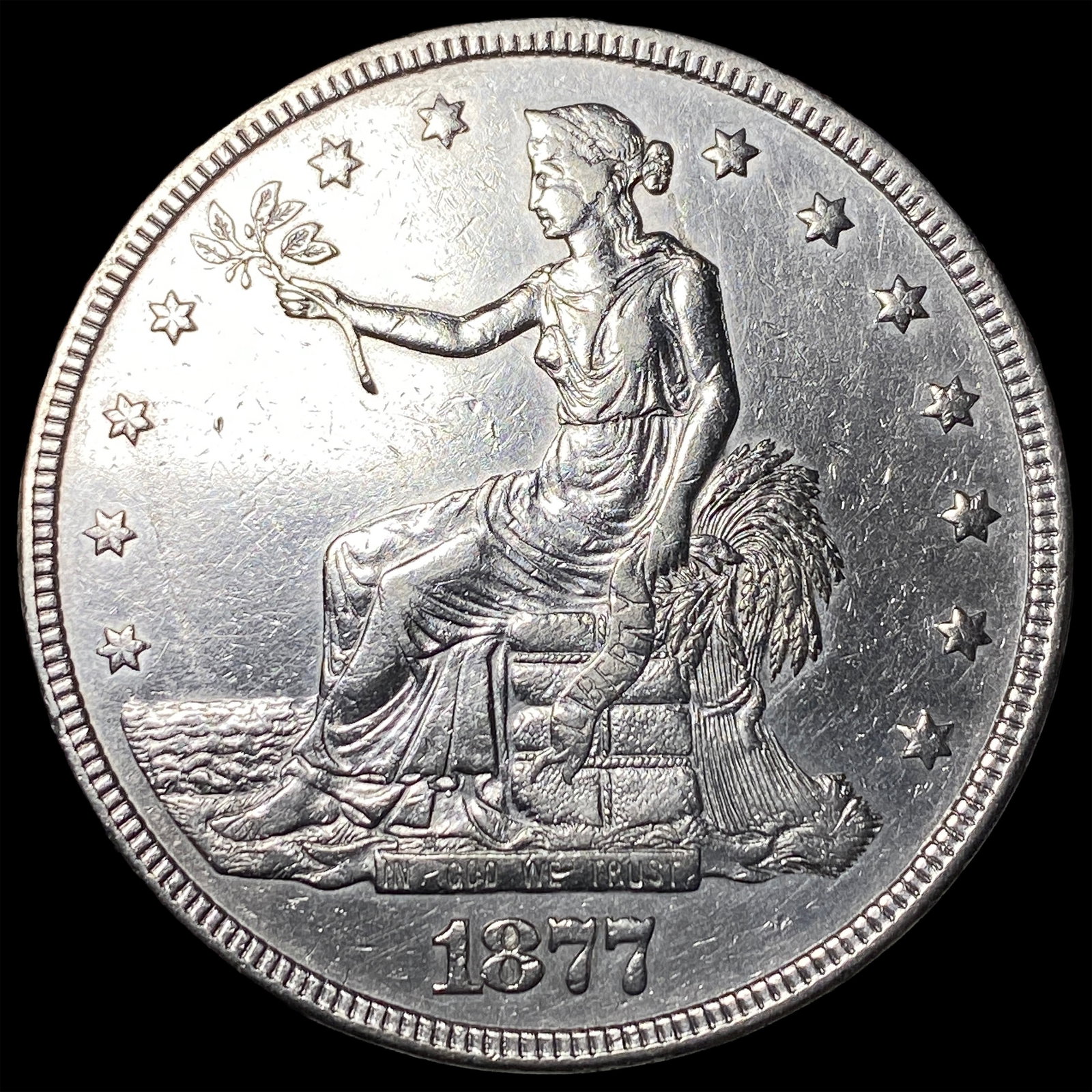 1877 Silver Trade Dollar CLOSELY UNCIRCULATED (1 of 2)