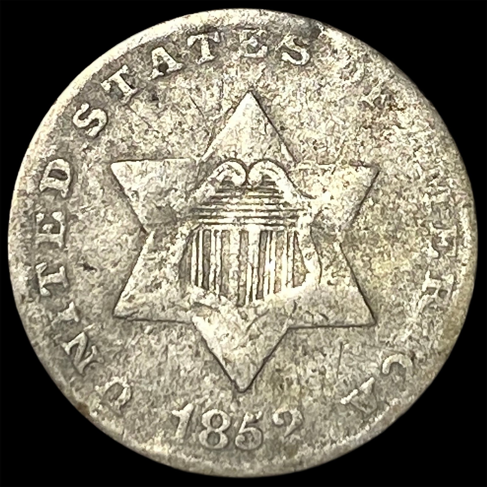 1852 Silver Three-Cent Piece LIGHTLY CIRCULATED: 1852 Silver Three-Cent Piece LIGHTLY CIRCULATED