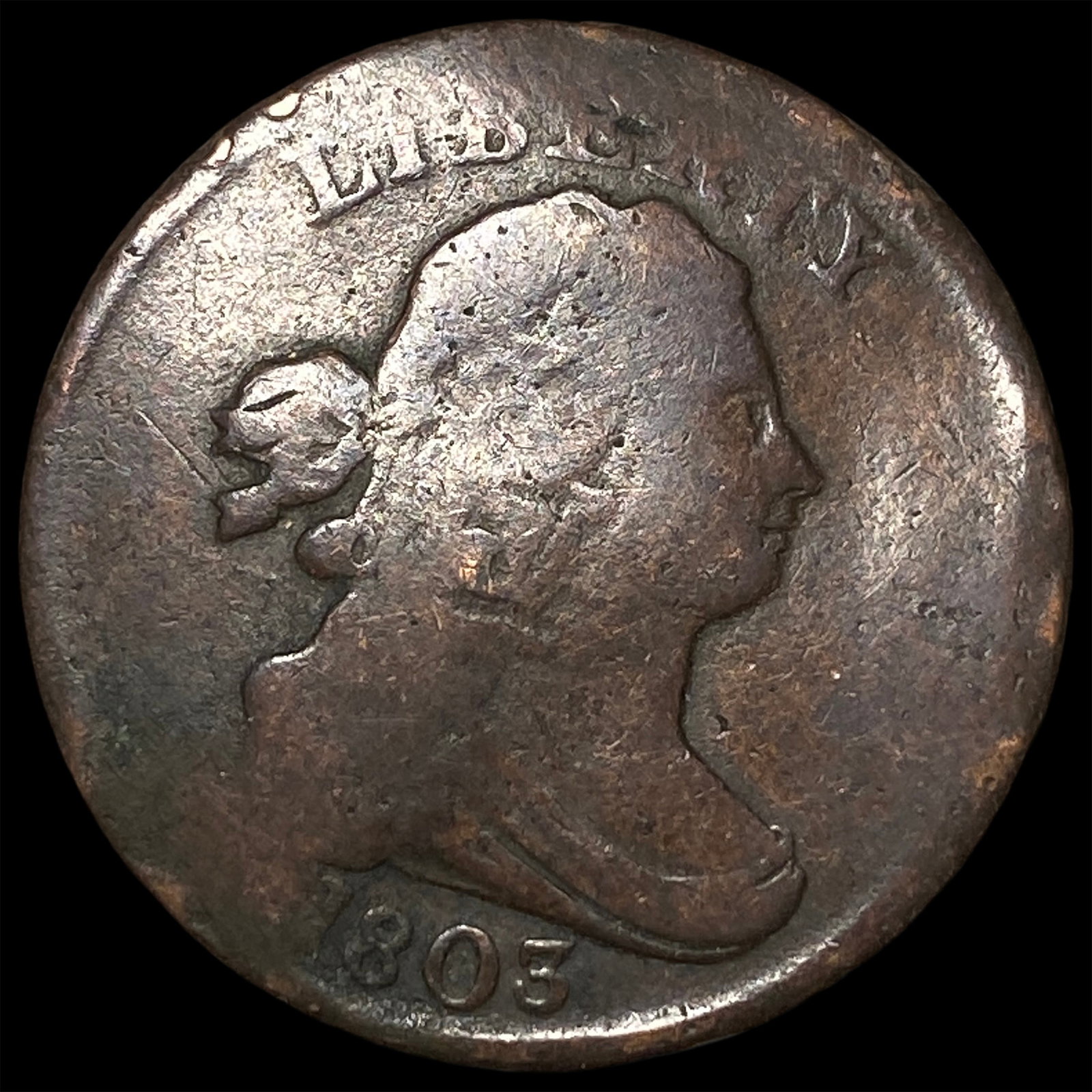 1803 Draped Bust Large Cent NEARLY UNCIRCULATED: 1803 Draped Bust Large Cent NEARLY UNCIRCULATED