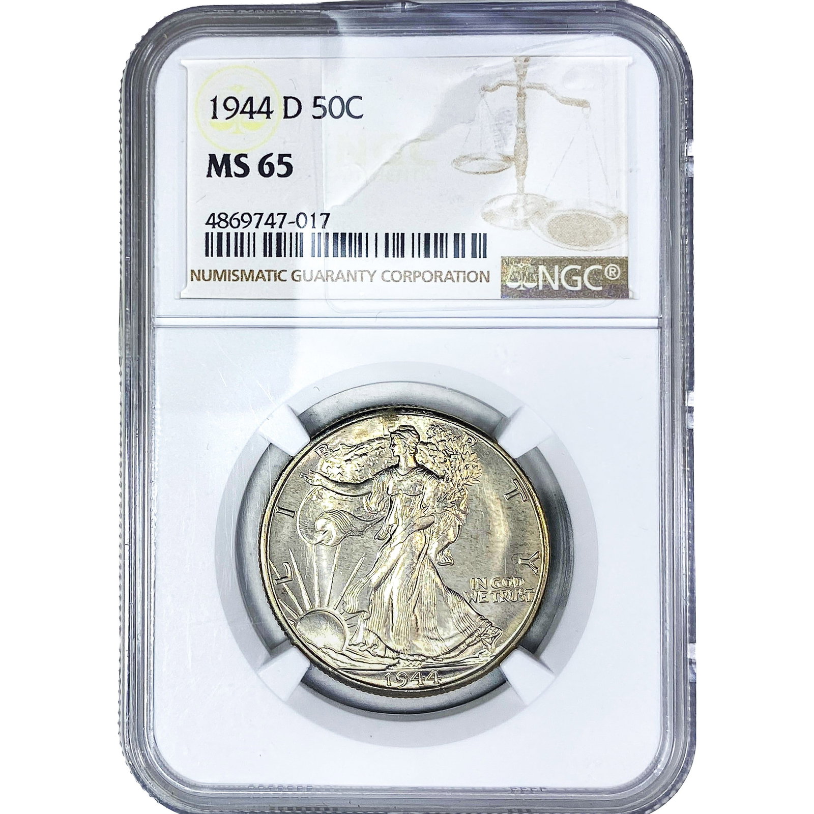 1944-D Walking Liberty Half Dollar NGC MS65 (1 of 2)