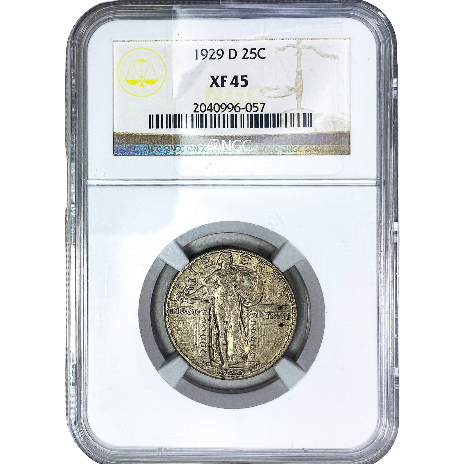 1929-D Standing Liberty Quarter NGC XF45: 1929-D Standing Liberty Quarter NGC XF45