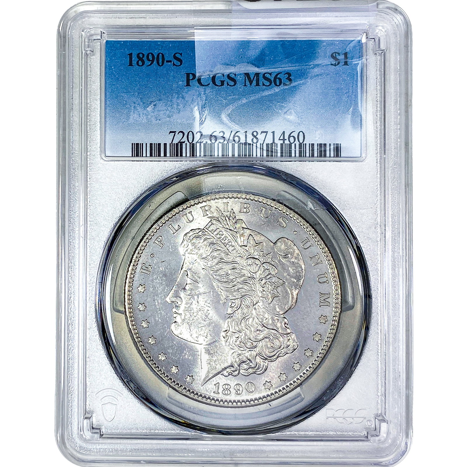 1890-S Morgan Silver Dollar PCGS M63: 1890-S Morgan Silver Dollar PCGS M63