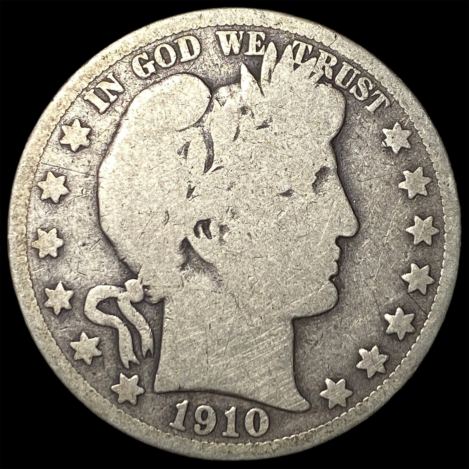 1910-S Silver Barber Half Dollar NICELY CIRCULATED (1 of 2)