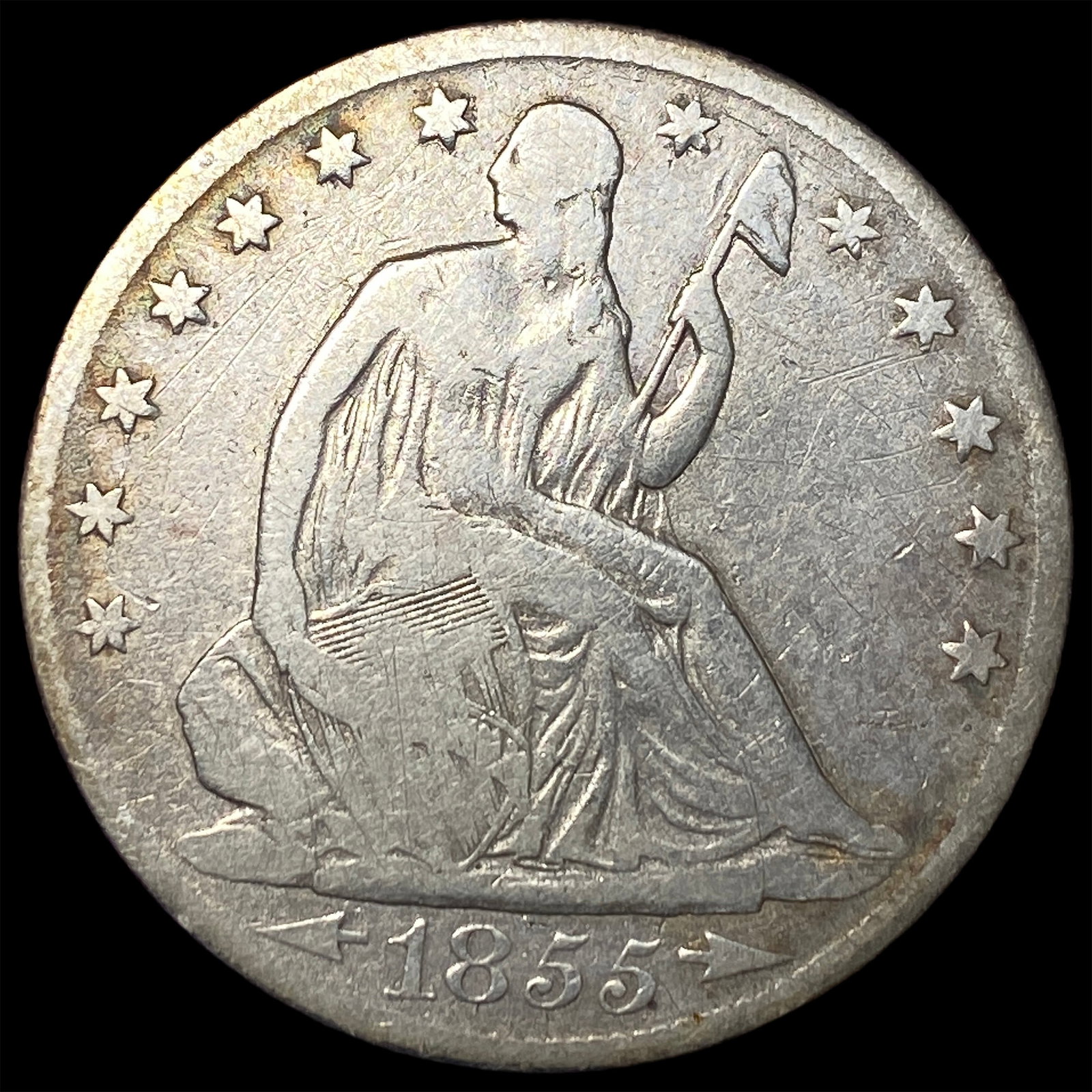 1855-O Silver Seated Liberty Half Dollar LIGHTLY CIRCULATED: 1855-O Silver Seated Liberty Half Dollar LIGHTLY CIRCULATED
