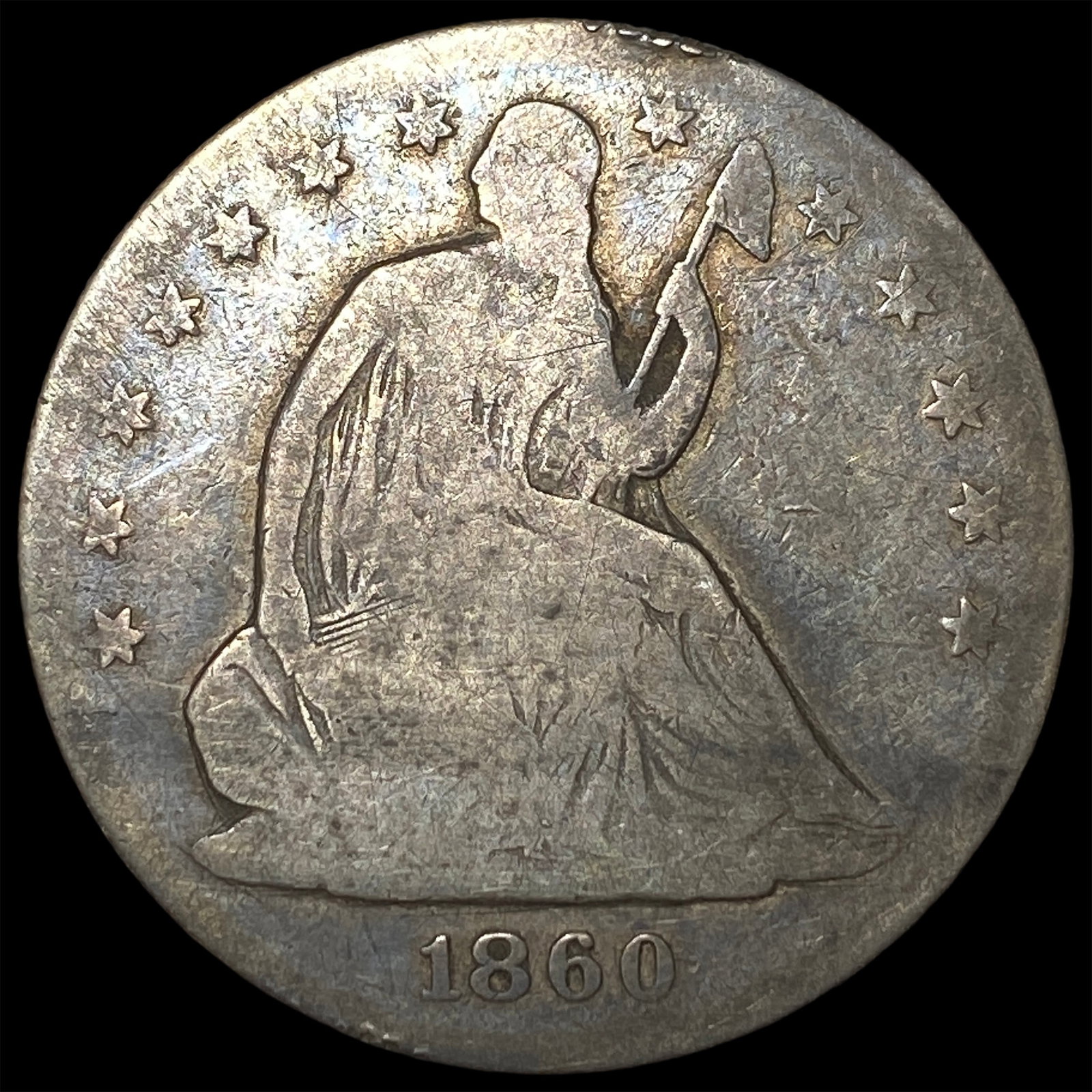 1860 Seated Liberty Half Dollar NICELY CIRCULATED: 1860 Seated Liberty Half Dollar NICELY CIRCULATED