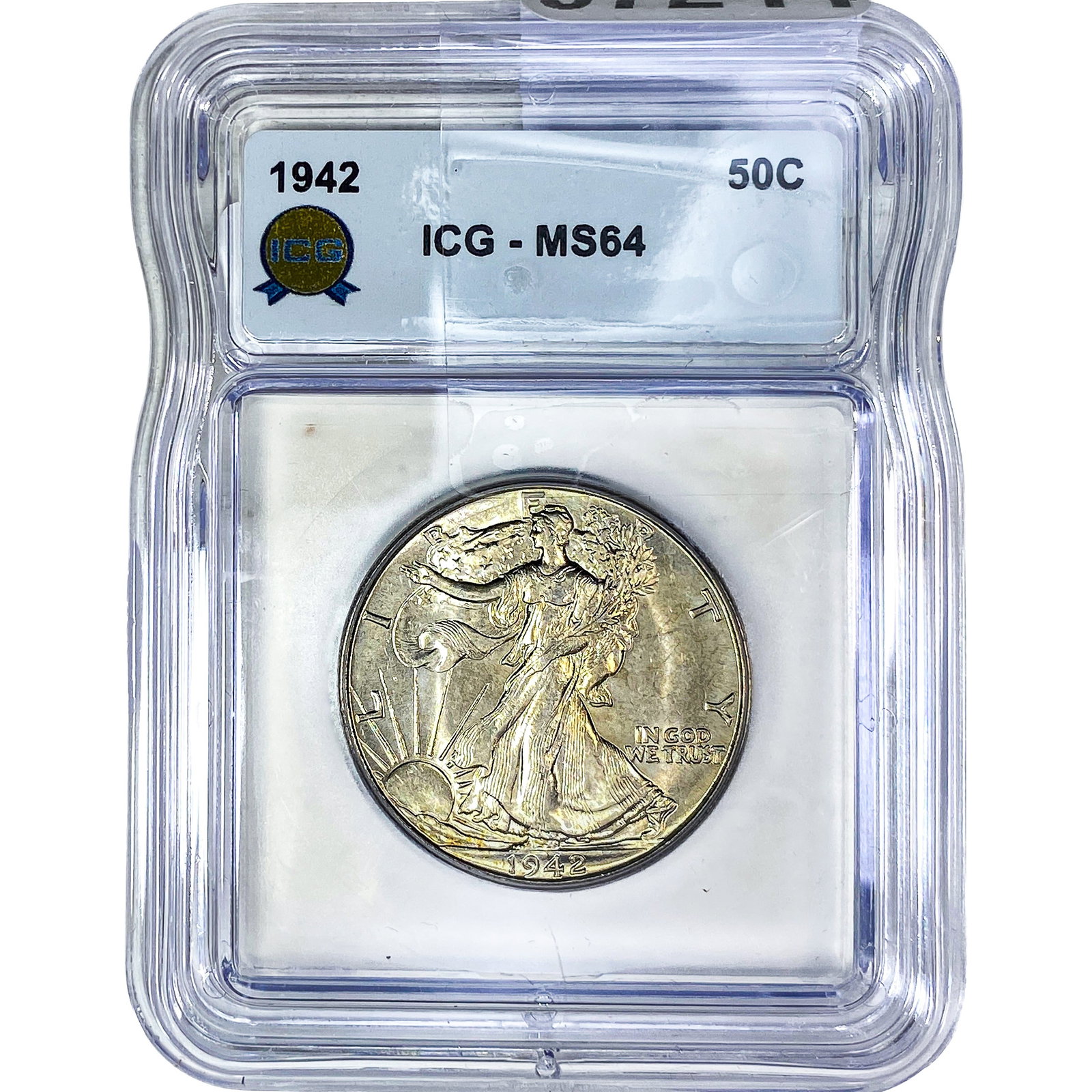 1942 Walking Liberty Half Dollar ICG MS64: 1942 Walking Liberty Half Dollar ICG MS64