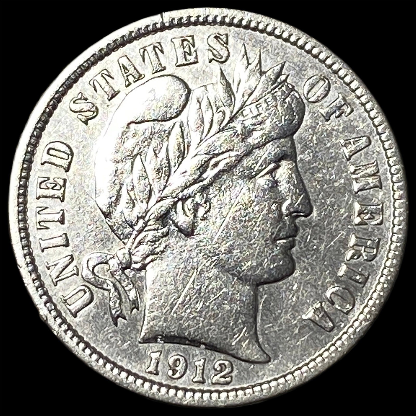1912-S Silver Barber Dime CHOICE AU: 1912-S Silver Barber Dime CHOICE AU