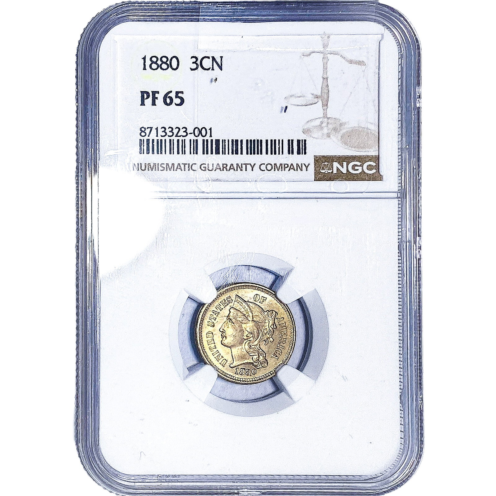 1880 Nickel Three Cent NGC PF65: 1880 Nickel Three Cent NGC PF65