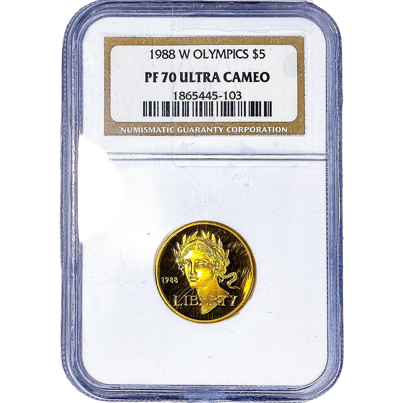 1988-W $5 Olympics NGC PF70 Ultra Cameo: 1988-W $5 Olympics NGC PF70 Ultra Cameo