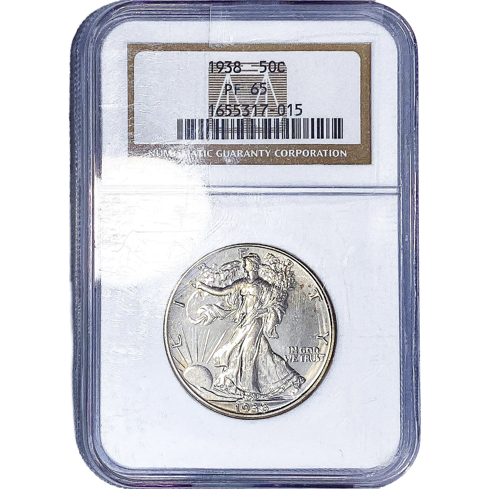 1938 Walking Liberty Half Dollar NGC PF65: 1938 Walking Liberty Half Dollar NGC PF65