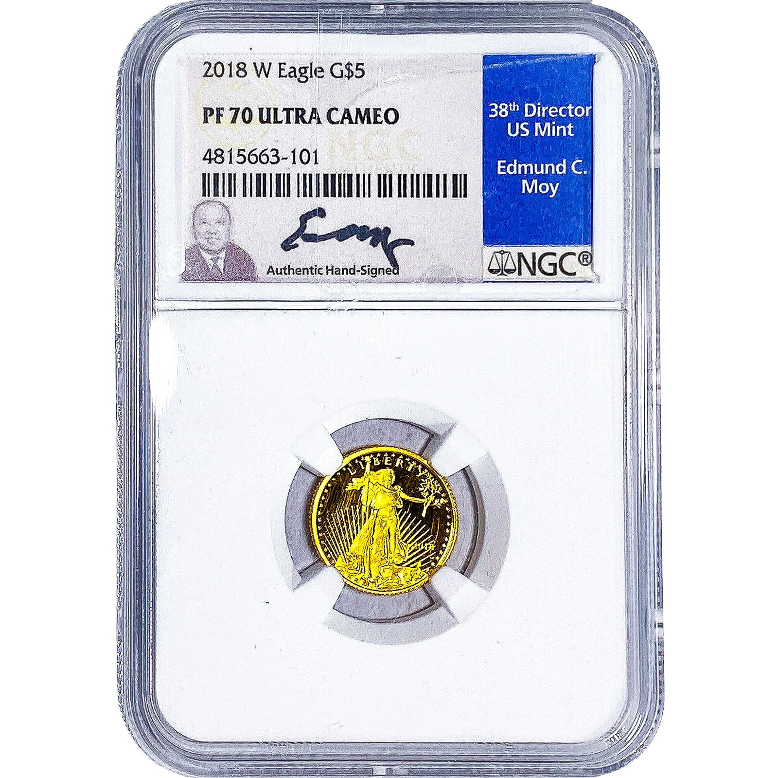 2018-W Gold $5 American Eagle 1/10oz NGC PF70 Ultra Cameo: 2018-W Gold $5 American Eagle 1/10oz NGC PF70 Ultra Cameo