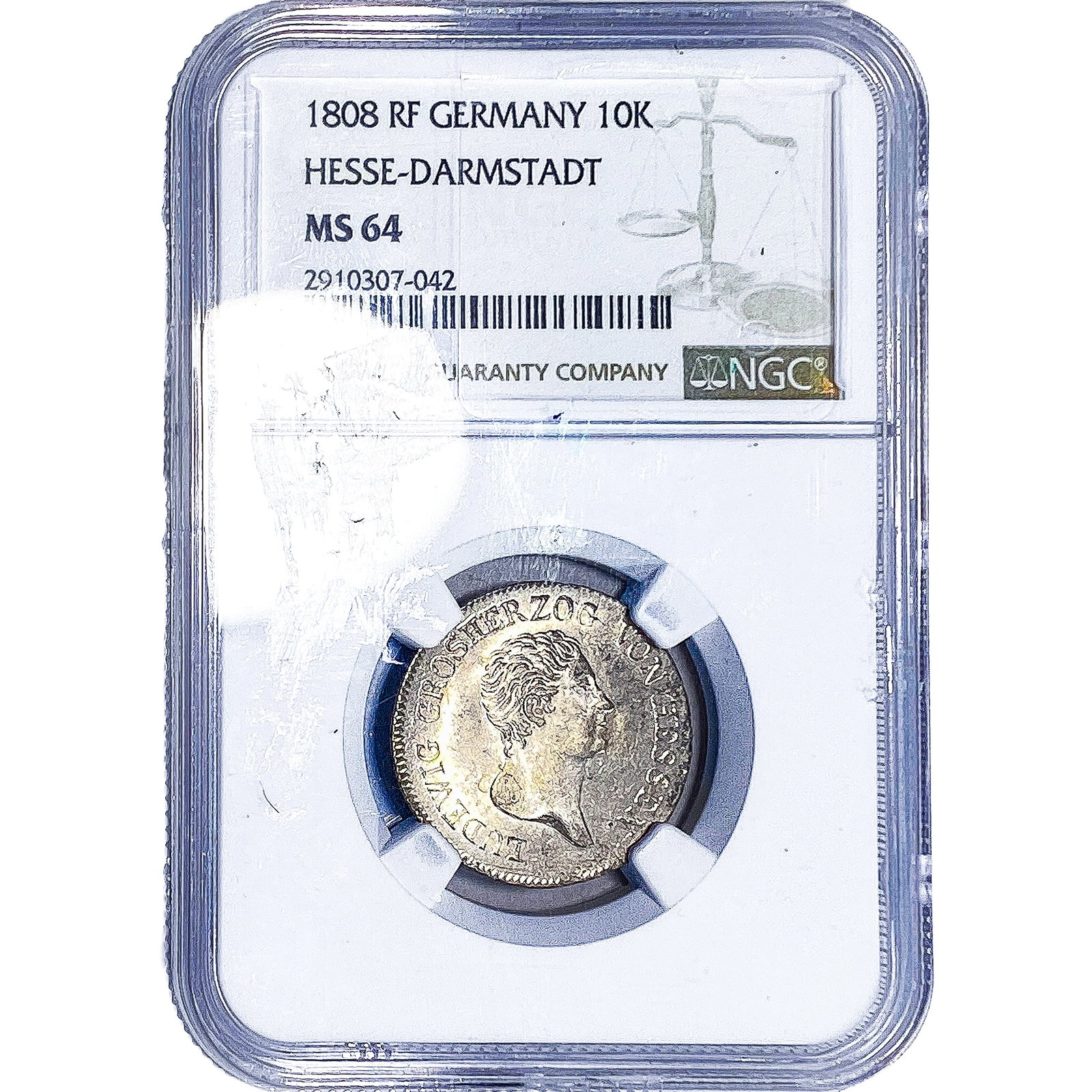 1808 RF Germany 10K Hesse-Darmstadt NGC MS64 (1 of 4)