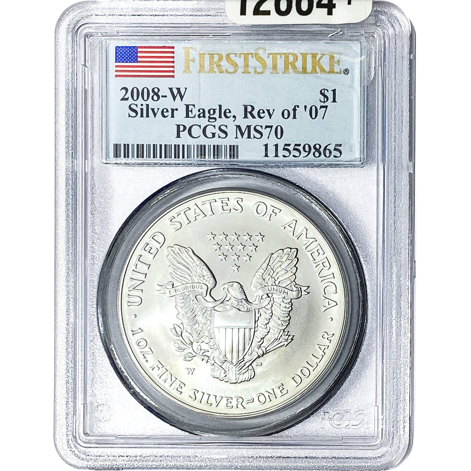 2008-W Rev 07 Silver Eagle PCGS MS70 - 2