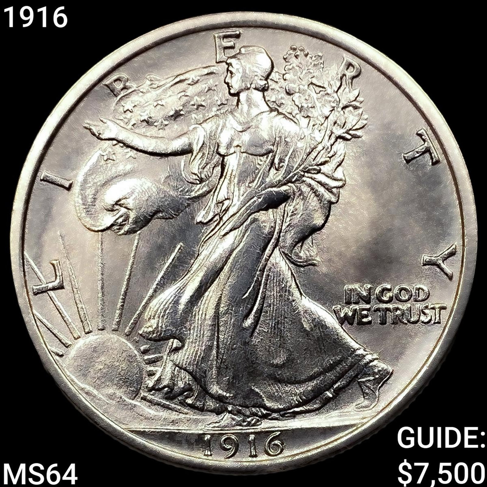 1916 Walking Liberty Half Dollar CHOICE BU: 1916 Walking Liberty Half Dollar CHOICE BU
