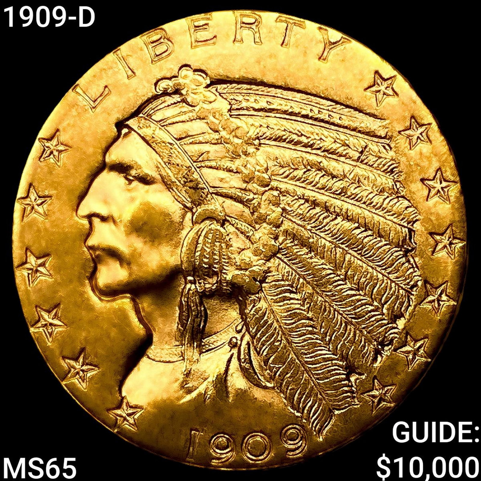 1909-D $5 Gold Half Eagle GEM BU (1 of 2)