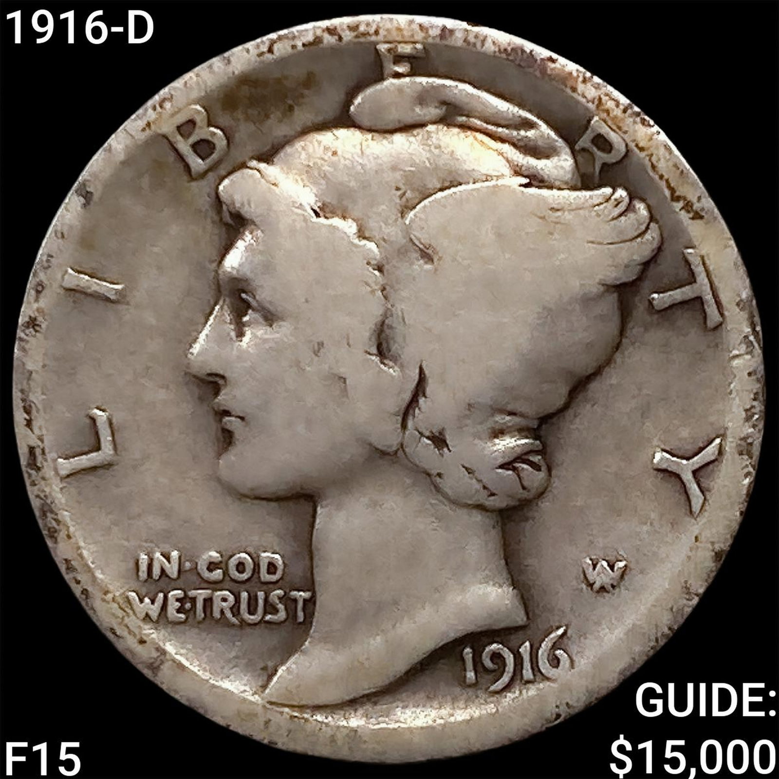 1916-D Mercury Dime NICELY CIRCULATED (1 of 2)