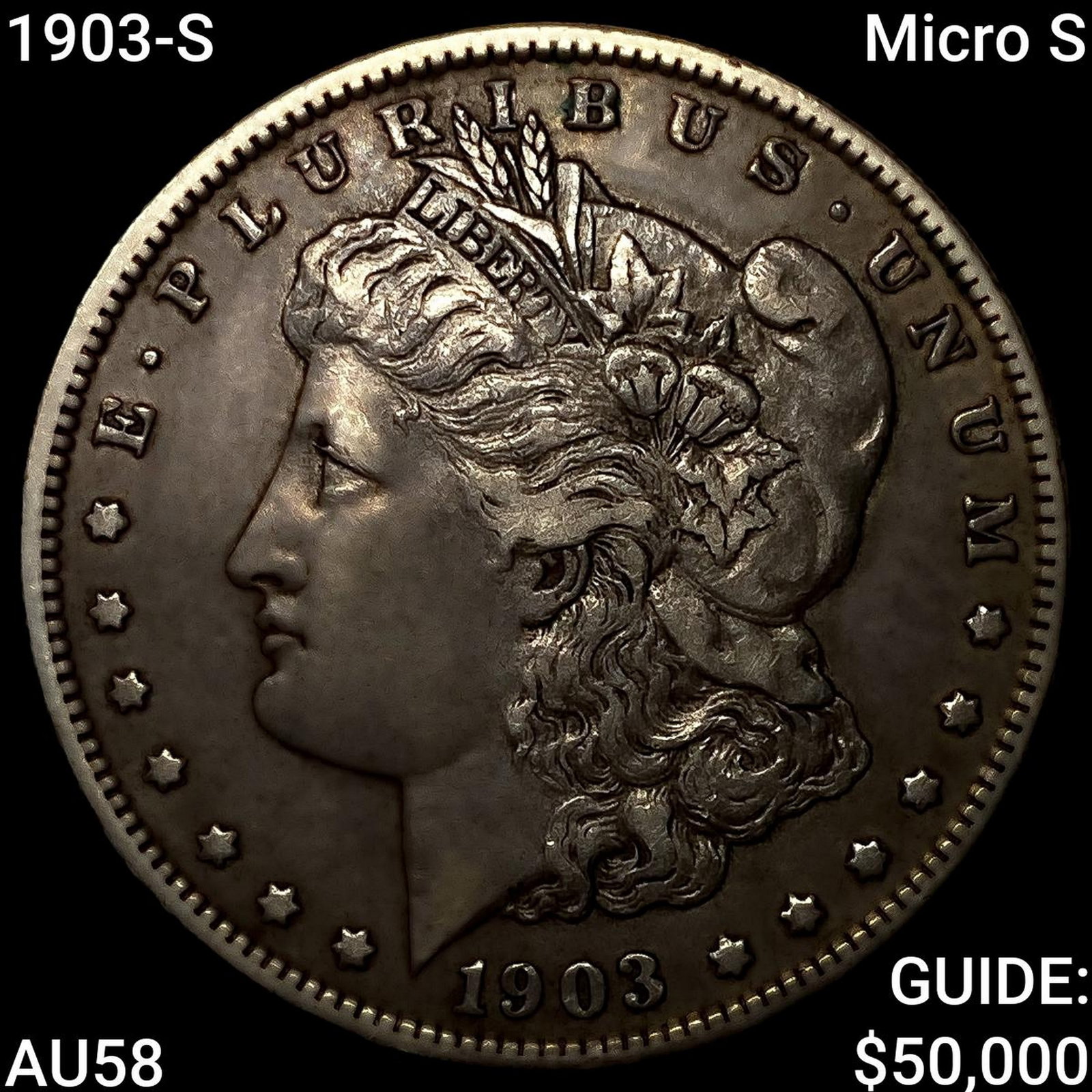 1903-S Micro S Morgan Silver Dollar CHOICE AU: 1903-S Micro S Morgan Silver Dollar CHOICE AU