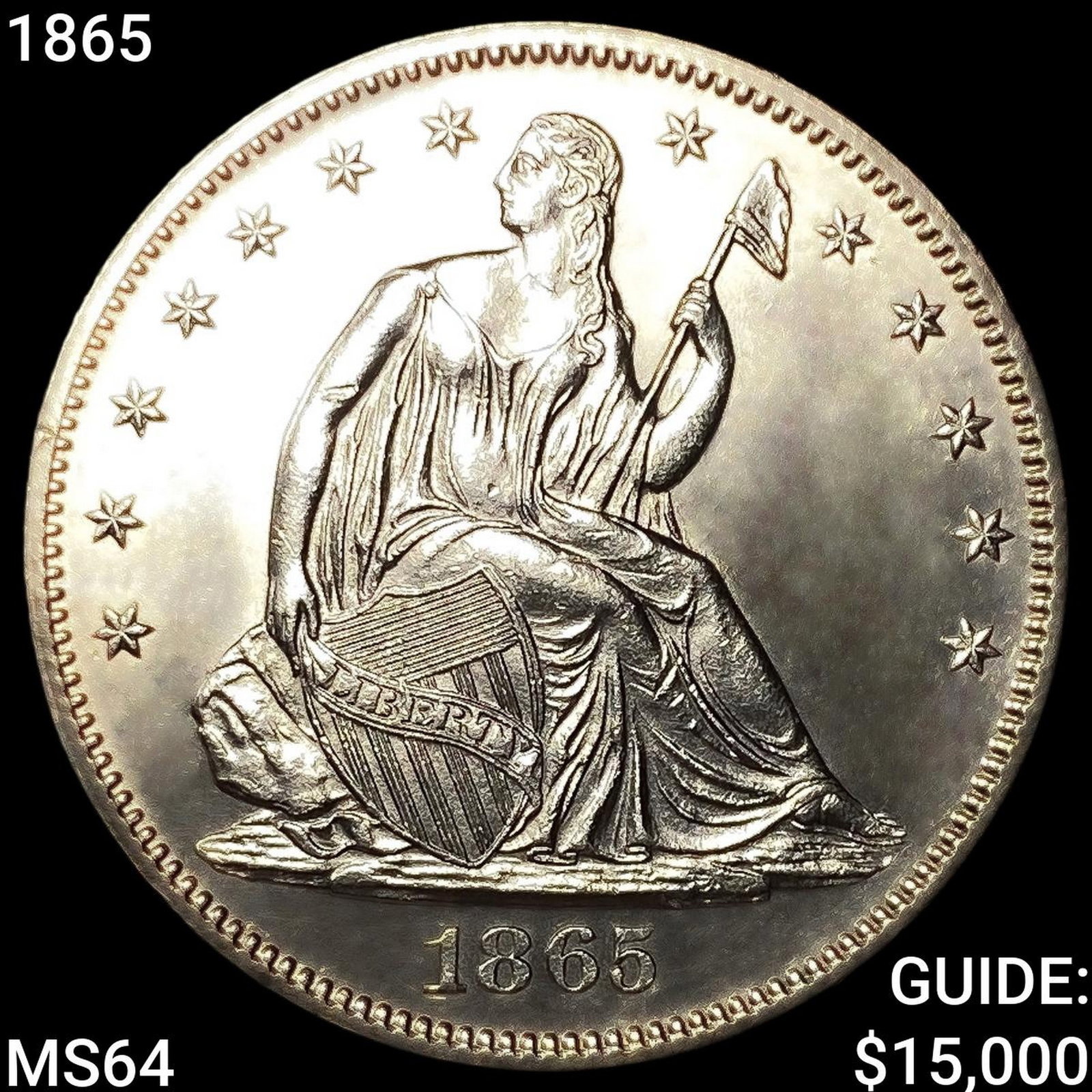 1865 Seated Liberty Half Dollar CHOICE BU: 1865 Seated Liberty Half Dollar CHOICE BU