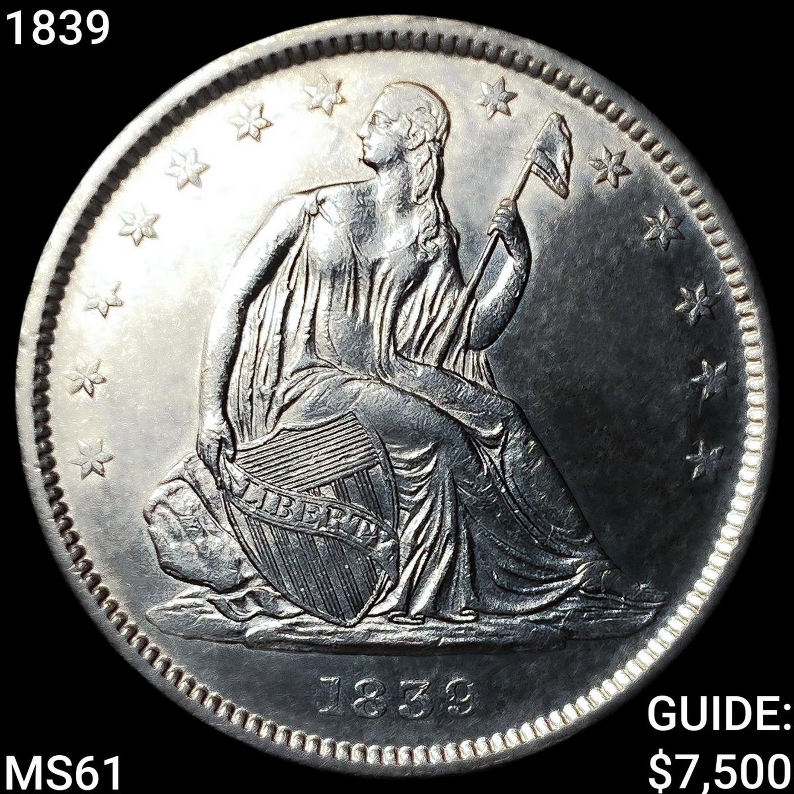 1839 Seated Liberty Half Dollar UNCIRCULATED (1 of 2)